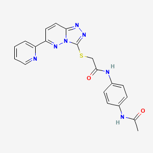 molecular formula C20H17N7O2S B6526295 N-(4-acetamidophenyl)-2-{[6-(pyridin-2-yl)-[1,2,4]triazolo[4,3-b]pyridazin-3-yl]sulfanyl}acetamide CAS No. 894054-38-7