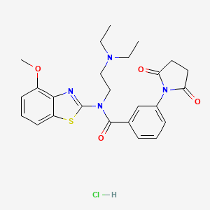 molecular formula C25H29ClN4O4S B6526673 N-[2-(diethylamino)ethyl]-3-(2,5-dioxopyrrolidin-1-yl)-N-(4-methoxy-1,3-benzothiazol-2-yl)benzamide hydrochloride CAS No. 1135212-02-0