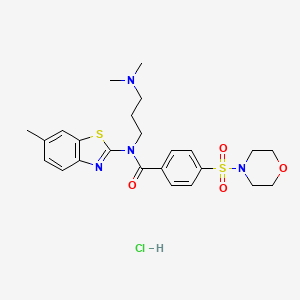 molecular formula C24H31ClN4O4S2 B6526705 N-[3-(dimethylamino)propyl]-N-(6-methyl-1,3-benzothiazol-2-yl)-4-(morpholine-4-sulfonyl)benzamide hydrochloride CAS No. 1135212-87-1