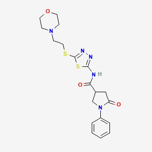 N-(5-{[2-(morpholin-4-yl)ethyl]sulfanyl}-1,3,4-thiadiazol-2-yl)-5-oxo-1-phenylpyrrolidine-3-carboxamide
