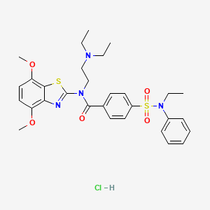 N-[2-(diethylamino)ethyl]-N-(4,7-dimethoxy-1,3-benzothiazol-2-yl)-4-[ethyl(phenyl)sulfamoyl]benzamide hydrochloride