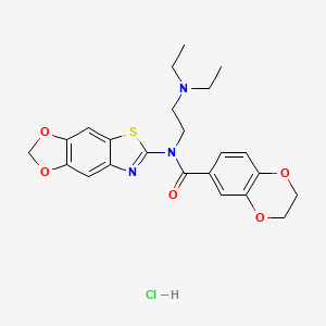 N-[2-(diethylamino)ethyl]-N-{4,6-dioxa-10-thia-12-azatricyclo[7.3.0.0^{3,7}]dodeca-1(9),2,7,11-tetraen-11-yl}-2,3-dihydro-1,4-benzodioxine-6-carboxamide hydrochloride