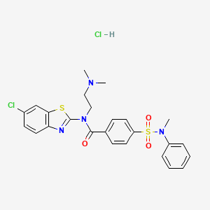 N-(6-chloro-1,3-benzothiazol-2-yl)-N-[2-(dimethylamino)ethyl]-4-[methyl(phenyl)sulfamoyl]benzamide hydrochloride