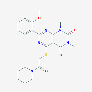 7-(2-methoxyphenyl)-1,3-dimethyl-5-{[2-oxo-2-(piperidin-1-yl)ethyl]sulfanyl}-1H,2H,3H,4H-[1,3]diazino[4,5-d]pyrimidine-2,4-dione