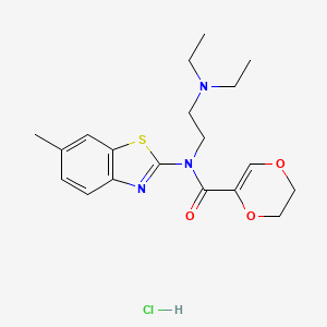 N-[2-(diethylamino)ethyl]-N-(6-methyl-1,3-benzothiazol-2-yl)-5,6-dihydro-1,4-dioxine-2-carboxamide hydrochloride