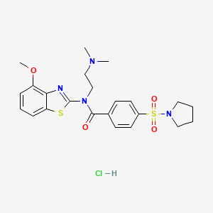 N-[2-(dimethylamino)ethyl]-N-(4-methoxy-1,3-benzothiazol-2-yl)-4-(pyrrolidine-1-sulfonyl)benzamide hydrochloride