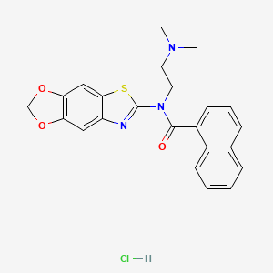N-[2-(dimethylamino)ethyl]-N-{4,6-dioxa-10-thia-12-azatricyclo[7.3.0.0^{3,7}]dodeca-1(9),2,7,11-tetraen-11-yl}naphthalene-1-carboxamide hydrochloride