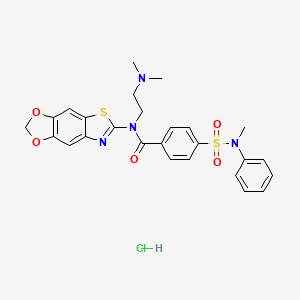N-[2-(dimethylamino)ethyl]-N-{4,6-dioxa-10-thia-12-azatricyclo[7.3.0.0^{3,7}]dodeca-1(9),2,7,11-tetraen-11-yl}-4-[methyl(phenyl)sulfamoyl]benzamide hydrochloride