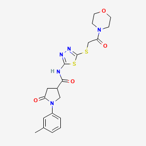 1-(3-methylphenyl)-N-(5-{[2-(morpholin-4-yl)-2-oxoethyl]sulfanyl}-1,3,4-thiadiazol-2-yl)-5-oxopyrrolidine-3-carboxamide
