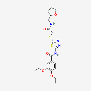 3,4-diethoxy-N-{5-[({[(oxolan-2-yl)methyl]carbamoyl}methyl)sulfanyl]-1,3,4-thiadiazol-2-yl}benzamide