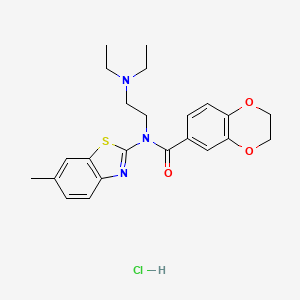 N-[2-(diethylamino)ethyl]-N-(6-methyl-1,3-benzothiazol-2-yl)-2,3-dihydro-1,4-benzodioxine-6-carboxamide hydrochloride