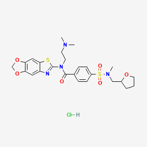 N-[2-(dimethylamino)ethyl]-N-{4,6-dioxa-10-thia-12-azatricyclo[7.3.0.0^{3,7}]dodeca-1(9),2,7,11-tetraen-11-yl}-4-{methyl[(oxolan-2-yl)methyl]sulfamoyl}benzamide hydrochloride