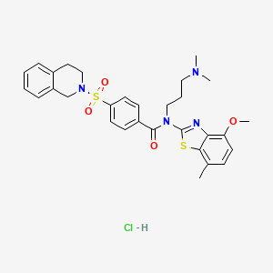 N-[3-(dimethylamino)propyl]-N-(4-methoxy-7-methyl-1,3-benzothiazol-2-yl)-4-(1,2,3,4-tetrahydroisoquinoline-2-sulfonyl)benzamide hydrochloride