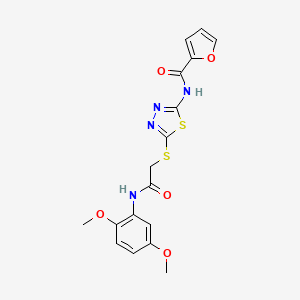 molecular formula C17H16N4O5S2 B6526963 N-[5-({[(2,5-dimethoxyphenyl)carbamoyl]methyl}sulfanyl)-1,3,4-thiadiazol-2-yl]furan-2-carboxamide CAS No. 893350-63-5