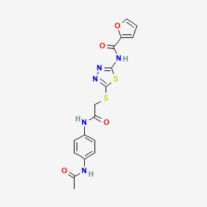 N-[5-({[(4-acetamidophenyl)carbamoyl]methyl}sulfanyl)-1,3,4-thiadiazol-2-yl]furan-2-carboxamide