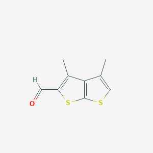 molecular formula C9H8OS2 B065272 3,4-Dimethylthieno[2,3-B]Thiophene-2-Carbaldehyde CAS No. 159709-36-1