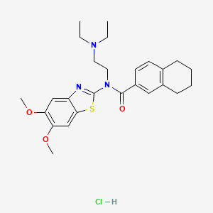 N-[2-(diethylamino)ethyl]-N-(5,6-dimethoxy-1,3-benzothiazol-2-yl)-5,6,7,8-tetrahydronaphthalene-2-carboxamide hydrochloride