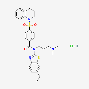 N-[3-(dimethylamino)propyl]-N-(6-ethyl-1,3-benzothiazol-2-yl)-4-(1,2,3,4-tetrahydroquinoline-1-sulfonyl)benzamide hydrochloride