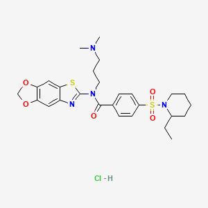 N-[3-(dimethylamino)propyl]-N-{4,6-dioxa-10-thia-12-azatricyclo[7.3.0.0^{3,7}]dodeca-1(9),2,7,11-tetraen-11-yl}-4-[(2-ethylpiperidin-1-yl)sulfonyl]benzamide hydrochloride