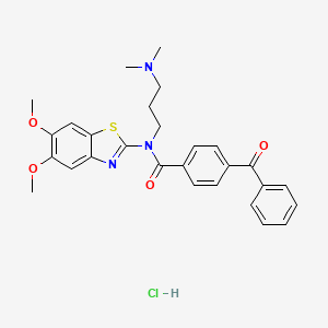 4-benzoyl-N-(5,6-dimethoxy-1,3-benzothiazol-2-yl)-N-[3-(dimethylamino)propyl]benzamide hydrochloride