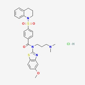 N-[3-(dimethylamino)propyl]-N-(5-methoxy-1,3-benzothiazol-2-yl)-4-(1,2,3,4-tetrahydroquinoline-1-sulfonyl)benzamide hydrochloride