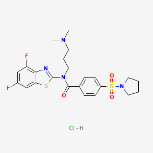 N-(4,6-difluoro-1,3-benzothiazol-2-yl)-N-[3-(dimethylamino)propyl]-4-(pyrrolidine-1-sulfonyl)benzamide hydrochloride