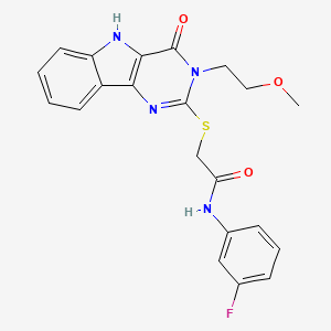 N-(3-fluorophenyl)-2-{[3-(2-methoxyethyl)-4-oxo-3H,4H,5H-pyrimido[5,4-b]indol-2-yl]sulfanyl}acetamide