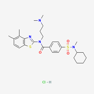 4-[cyclohexyl(methyl)sulfamoyl]-N-(4,5-dimethyl-1,3-benzothiazol-2-yl)-N-[3-(dimethylamino)propyl]benzamide hydrochloride