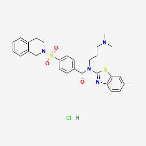 N-[3-(dimethylamino)propyl]-N-(6-methyl-1,3-benzothiazol-2-yl)-4-(1,2,3,4-tetrahydroisoquinoline-2-sulfonyl)benzamide hydrochloride