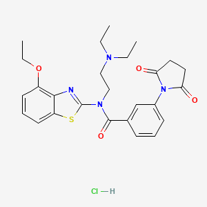 molecular formula C26H31ClN4O4S B6527418 N-[2-(diethylamino)ethyl]-3-(2,5-dioxopyrrolidin-1-yl)-N-(4-ethoxy-1,3-benzothiazol-2-yl)benzamide hydrochloride CAS No. 1135198-10-5