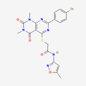 2-{[2-(4-bromophenyl)-6,8-dimethyl-5,7-dioxo-5H,6H,7H,8H-[1,3]diazino[4,5-d]pyrimidin-4-yl]sulfanyl}-N-(5-methyl-1,2-oxazol-3-yl)acetamide