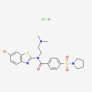 N-(6-bromo-1,3-benzothiazol-2-yl)-N-[2-(dimethylamino)ethyl]-4-(pyrrolidine-1-sulfonyl)benzamide hydrochloride
