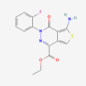 molecular formula C15H12FN3O3S B6527638 Ethyl 5-amino-3-(2-fluorophenyl)-4-oxothieno[3,4-d]pyridazine-1-carboxylate CAS No. 1105198-70-6