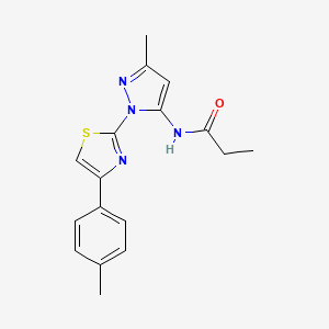 molecular formula C17H18N4OS B6527748 N-{3-methyl-1-[4-(4-methylphenyl)-1,3-thiazol-2-yl]-1H-pyrazol-5-yl}propanamide CAS No. 1020489-93-3