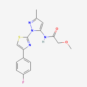 B6527779 N-{1-[4-(4-fluorophenyl)-1,3-thiazol-2-yl]-3-methyl-1H-pyrazol-5-yl}-2-methoxyacetamide CAS No. 1019103-73-1