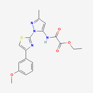 molecular formula C18H18N4O4S B6527803 ethyl ({1-[4-(3-methoxyphenyl)-1,3-thiazol-2-yl]-3-methyl-1H-pyrazol-5-yl}carbamoyl)formate CAS No. 1019095-44-3