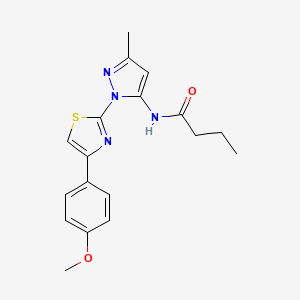 B6527817 N-{1-[4-(4-methoxyphenyl)-1,3-thiazol-2-yl]-3-methyl-1H-pyrazol-5-yl}butanamide CAS No. 1019095-46-5