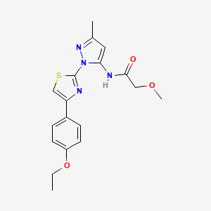 molecular formula C18H20N4O3S B6527838 N-{1-[4-(4-ethoxyphenyl)-1,3-thiazol-2-yl]-3-methyl-1H-pyrazol-5-yl}-2-methoxyacetamide CAS No. 1019095-57-8
