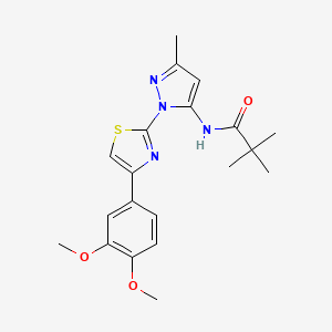N-{1-[4-(3,4-dimethoxyphenyl)-1,3-thiazol-2-yl]-3-methyl-1H-pyrazol-5-yl}-2,2-dimethylpropanamide