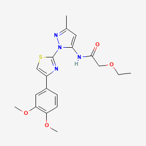 molecular formula C19H22N4O4S B6527875 N-{1-[4-(3,4-dimethoxyphenyl)-1,3-thiazol-2-yl]-3-methyl-1H-pyrazol-5-yl}-2-ethoxyacetamide CAS No. 1019096-06-0