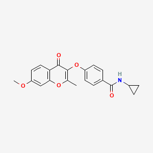 molecular formula C21H19NO5 B6527909 N-cyclopropyl-4-((7-methoxy-2-methyl-4-oxo-4H-chromen-3-yl)oxy)benzamide CAS No. 946234-77-1