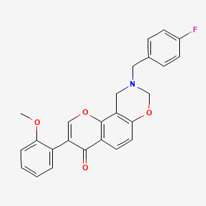 9-[(4-fluorophenyl)methyl]-3-(2-methoxyphenyl)-4H,8H,9H,10H-chromeno[8,7-e][1,3]oxazin-4-one