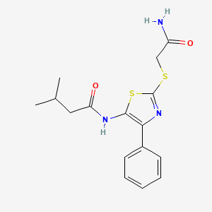 N-{2-[(carbamoylmethyl)sulfanyl]-4-phenyl-1,3-thiazol-5-yl}-3-methylbutanamide