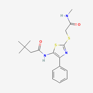 3,3-dimethyl-N-(2-{[(methylcarbamoyl)methyl]sulfanyl}-4-phenyl-1,3-thiazol-5-yl)butanamide