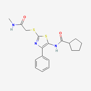 N-(2-{[(methylcarbamoyl)methyl]sulfanyl}-4-phenyl-1,3-thiazol-5-yl)cyclopentanecarboxamide