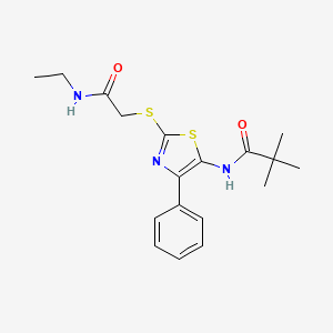 N-(2-{[(ethylcarbamoyl)methyl]sulfanyl}-4-phenyl-1,3-thiazol-5-yl)-2,2-dimethylpropanamide