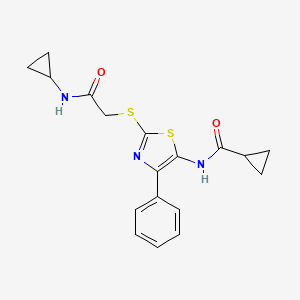 N-(2-{[(cyclopropylcarbamoyl)methyl]sulfanyl}-4-phenyl-1,3-thiazol-5-yl)cyclopropanecarboxamide