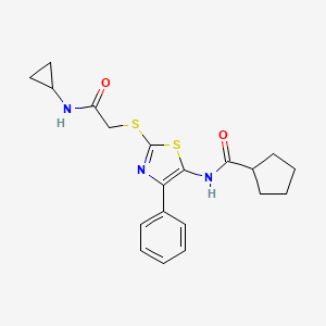 N-(2-{[(cyclopropylcarbamoyl)methyl]sulfanyl}-4-phenyl-1,3-thiazol-5-yl)cyclopentanecarboxamide