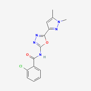 2-chloro-N-[5-(1,5-dimethyl-1H-pyrazol-3-yl)-1,3,4-oxadiazol-2-yl]benzamide