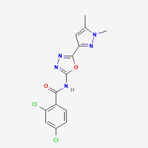 2,4-dichloro-N-[5-(1,5-dimethyl-1H-pyrazol-3-yl)-1,3,4-oxadiazol-2-yl]benzamide